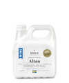 Plastdunk med etiketttext: "Sioo:x Wood Protection Premium Ytskydd Altan, Steg 2 av 2, 3 liter, Håller upp till 12 år."