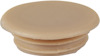 Beige täcklock med rundad ovansida och ribbad kant.