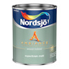 Färgburk från Nordsjö med design och text för "Ambiance wood indoor" och "superfinish matt".