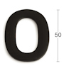 Svart taknummer nolla med höjdmarkering 50 mm.