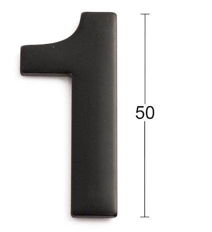 Svart siffra "1" med höjdmarkering 50.