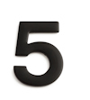 Svart, självhäftande siffra "5" på vit bakgrund.