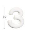 Vit siffra "3" med en höjd på 13 enheter syns mot en vit bakgrund.