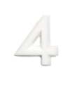 Vit siffra "4" i ett blockformat.
