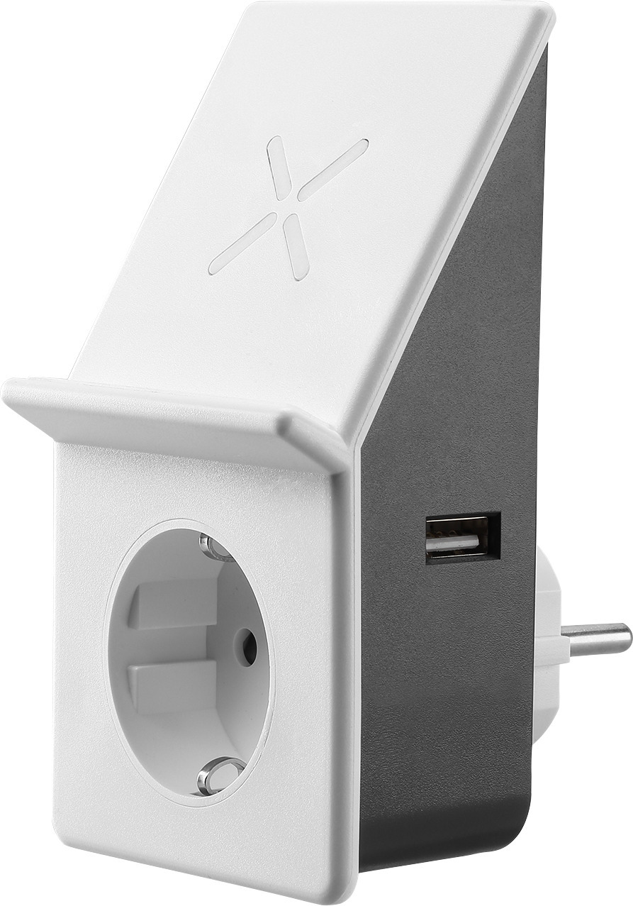 LADDARE TRÅDLÖS VÄGGUTTAG 1SCHUKO QI 10W 1USB A 2.4A - Gelia
