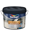 Färgbehållare från Nordsjö med etiketten "Tinova Premium Exterior" och nummer 14, mot vit bakgrund.
