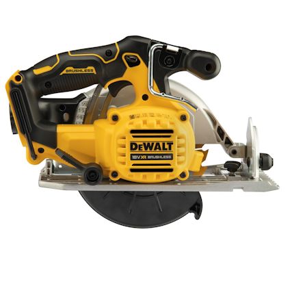 Dewalt brushless cirkelsåg i gul och svart, 18V XR.
