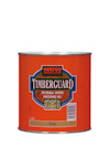 Röd burk med Timberguard-märke, texten "EXTERNAL WOOD FINISHING OIL", "1L" och "TEAK" synlig på etiketten.