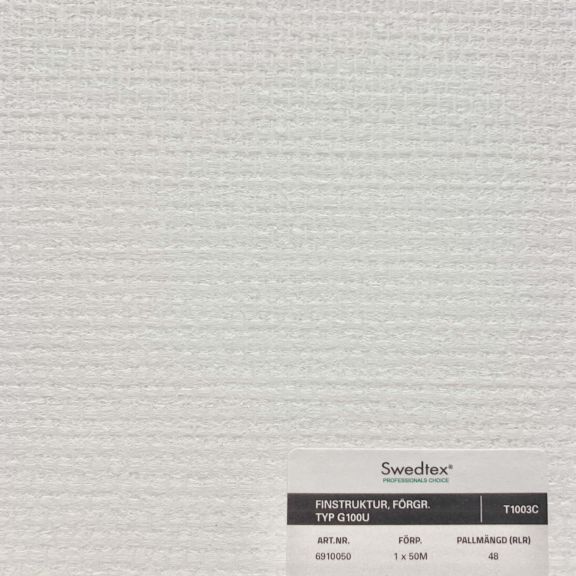 GLASFIBERVÄV SWEDTEX FÖRGRUND.FINSTRUKTUR TYP G100U 50 M - 