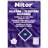 Förpackning med texten "Nitor Allfärg" och siffran "20", i marinblå färgton.