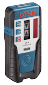 Laseravståndsmätare med blå och svarta detaljer och texten "BOSCH" samt "LR 1 Professional".