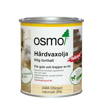 Plåtburk med Osmo hårdvaxolja med halkskydd R9, 0,75 liter, halvmatt finish.