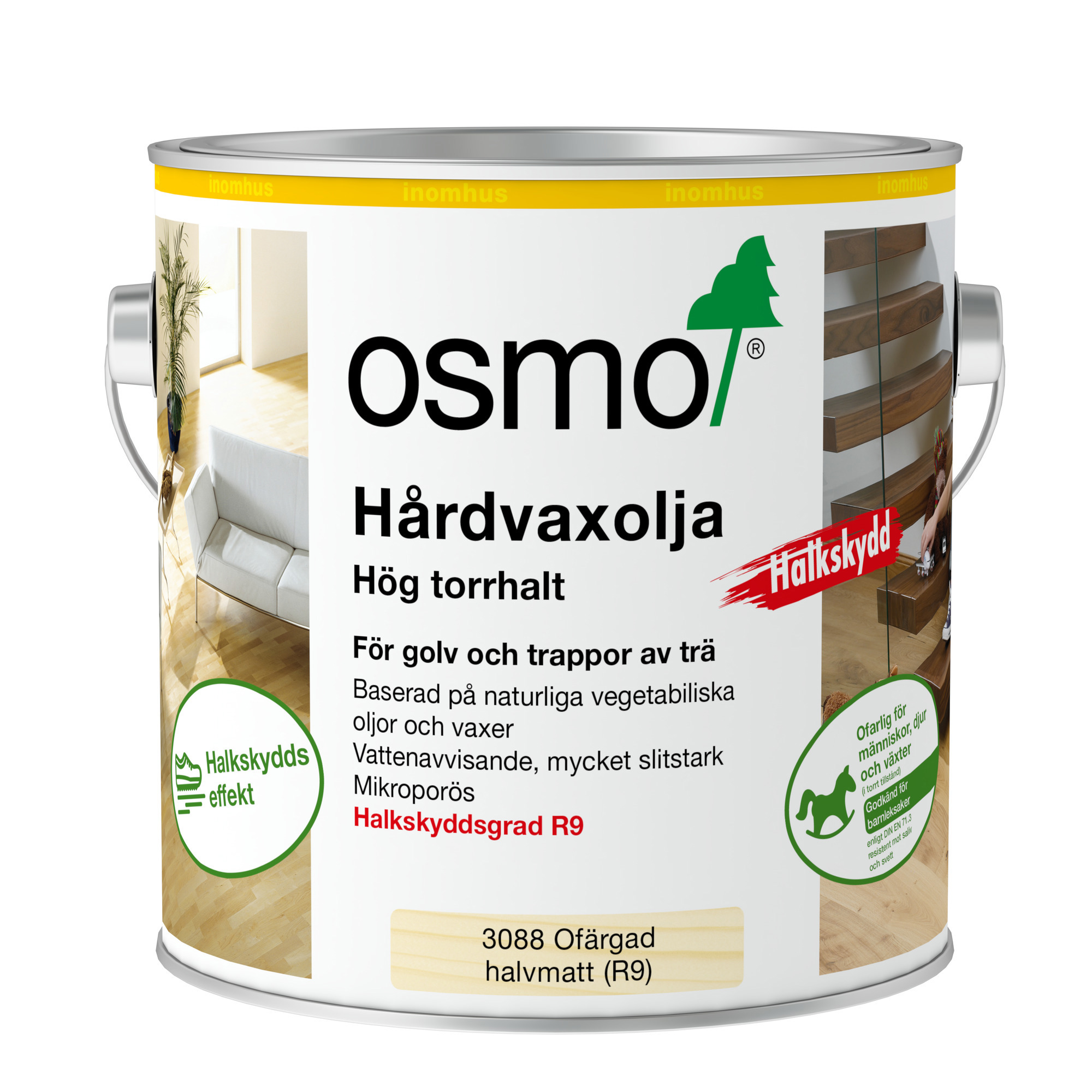 HÅRDVAXOLJA HALKSKYDD R9 HALVMATT OSMO - Osmo