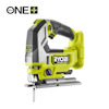 Grön och svart sticksåg med texten "RYOBI BRUSHLESS", del av ONE+ 18V-systemet.