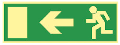 SKYLT 824123 SUPERNOVA NÖD UTRYMNING PIL VÄNSTER 420X148MM