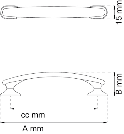 LÅDHANDTAG HABO MOLLY BORSTAD NICKEL CC96MM 2-PACK