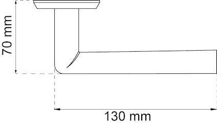 Diagram över en konsol med mått 70 mm i höjd och 130 mm i längd.