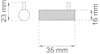 Diagram med dimensioner: höjd 23 mm, bredd 35 mm, höjd 16 mm.