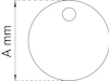 Ritning av en cirkel med mindre cirkel inuti, märkning "A mm" indikerar mått.