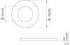 Diagram av en bricka med måtten A, B och C angivna i millimeter.
