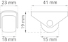Ritning av beslag med mått: 23 mm, 18 mm, 19 mm, 41 mm, 15 mm.