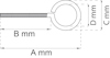 Diagram över en mätskruv med måttangivelser A mm, B mm, C mm, och D mm.