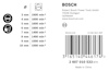 Diagram och text med borrstorlekar och motsvarande min-1 värden; varumärke Bosch, adress i Tyskland, streckkod, "Made in China".