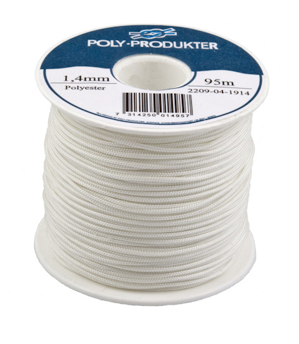POLYESTERSILKELINA POLY FLÄTADVIT 1,4MMX95M