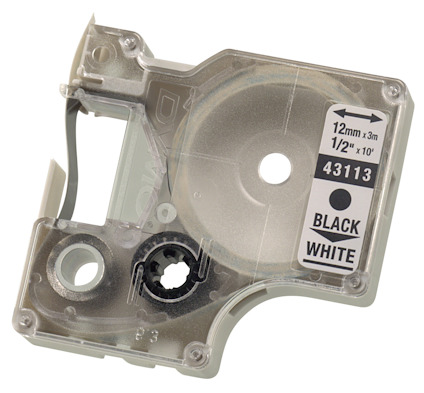 MÄRKBAND DYMO D1 12X7 SV/VIT 45013