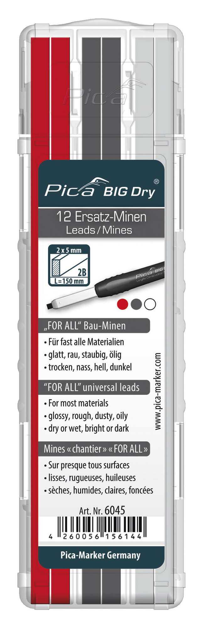 UNIVERSALSTIFT PICA BIG DRY GRAFIT VIT RÖD - Pica