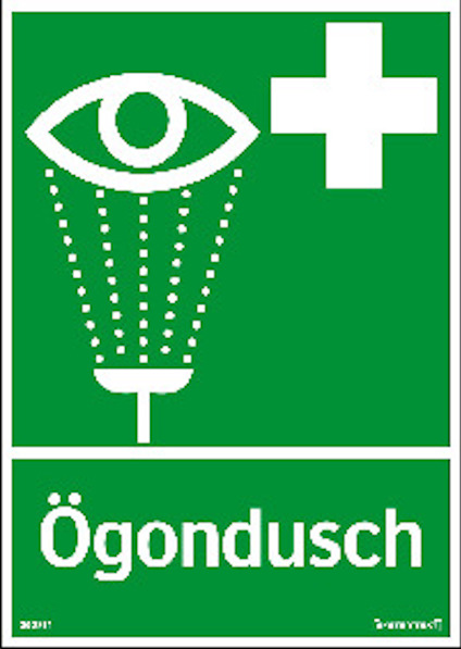 SKYLT 303314 NÖD ÖGONDUSCH A4