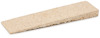 Rektangulär, beige träkil i spånmaterial mot vit bakgrund.