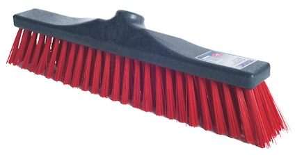 Svart borstskaft med röda borststrån.