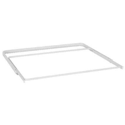 Vit utdragsram med fyrkantig design, sett mot en vit bakgrund.