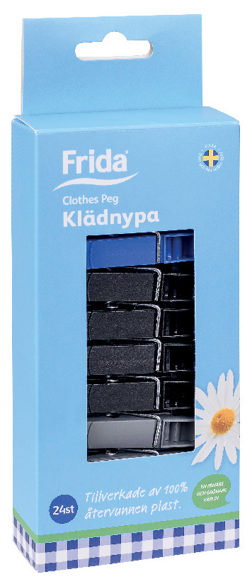 KLÄDNYPA ÅTERVUNNEN PLAST 24-PACK - Frida