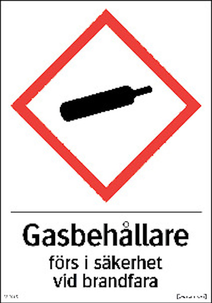 SKYLT GASFLASKOR VIT 148X210 DE