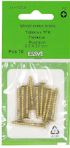 TRÄSKRUV ESSVE MÄSSING FÖRSÄNKT 3,5X30MM 10ST