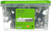 Plastlåda med stud anchor-bultar från ESSVE. Grön topp, märkning M10/37/134, 25 st, Art 306813. Förpackning är transparent.