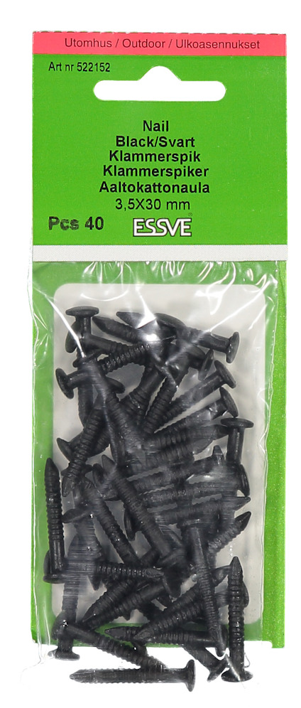 KLAMMERSPIK FZV SVART 3,5X30 40ST