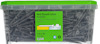 Förpackning med svarta gipsskruvar, text: "Hard Drywall screw Phosphated, 3.9x45, 900 st".