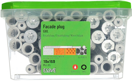 Behållare med fasadplugg från varumärket Essve, 10x160 mm, 25 st.