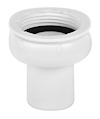 Vit gänganslutning med invändig gänga och packning, cylindrisk form.