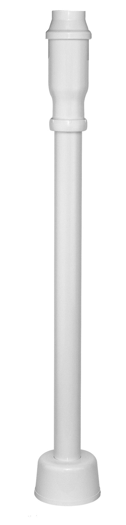 Vit, rak rördel i ABS-plast med utvidgning längst ner och smalare sektioner mot toppen.