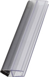 Transparent magnetlist med vinklad profil och svart inre beläggning.