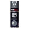 PlastKote sprayfärg för hög värme i en svart flaska med grått lock och etikett med texten "HIGH HEAT".