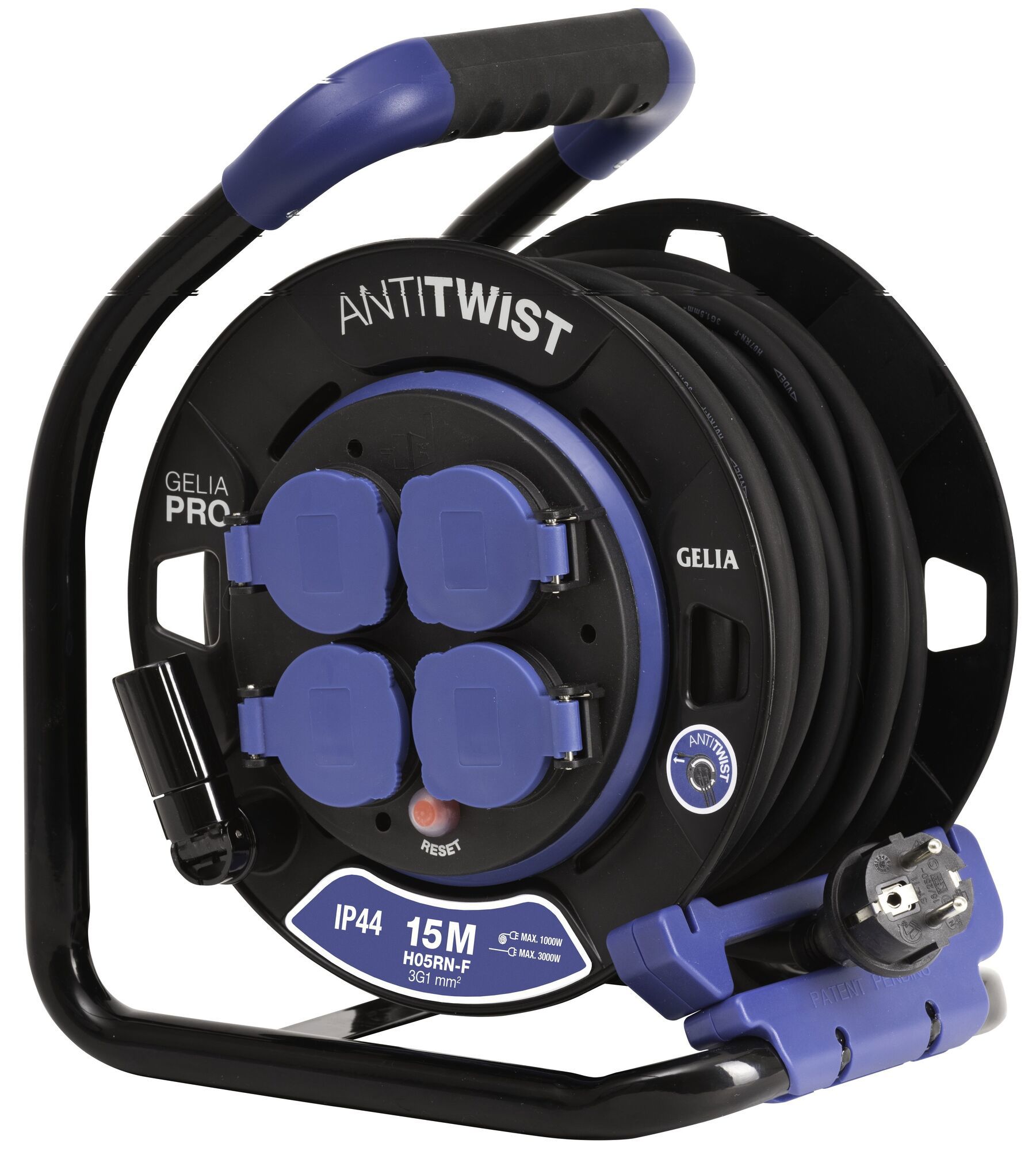 KABELVINDA MED LOCK OCH STÅLSTATIV JORDAD FAST NAV/ANTI-TWIST - Gelia