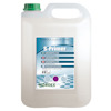 Kapsel med grön kork och etikett med texten: "Nordex Floor Care, S-Primer, Grundpolish" på olika språk.