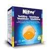 Förpackning av Nitor textilfärg i färgen Mandarin 38, med instruktioner och symboler på flera språk.