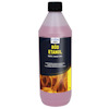 Flaska med röd etikett "RÖD ETANOL" och lågflammemotiv, 1 liter.