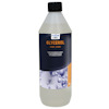 Flaska med svart skruvlock, märkt "Glycerol 86% Nitor 1L", har en etikett med vita och blå detaljer.